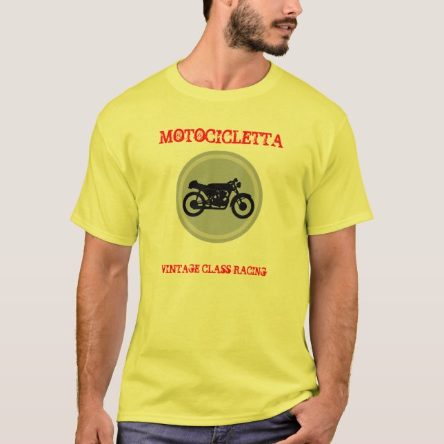 Camiseta motocicletta (MOTOCICLETA) que compete o vintage (Frente)