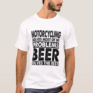 Camiseta Motociclismo engraçado e cerveja resolve meus prob