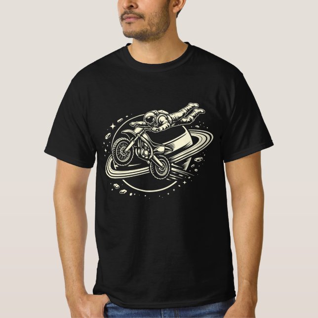 Camiseta Motociclista Astronauta Saturno (Frente)
