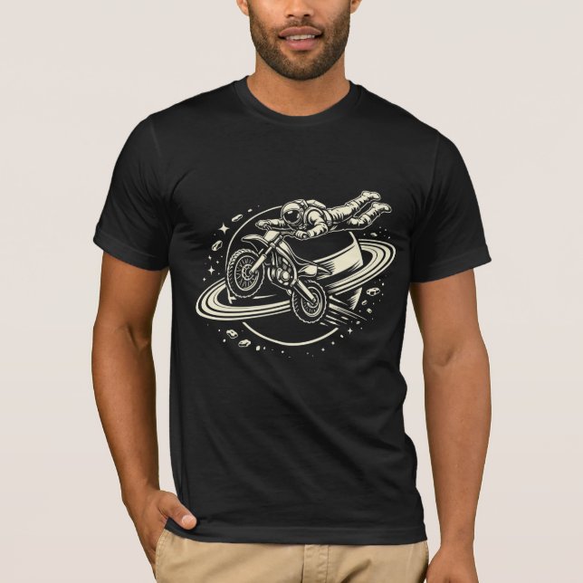 Camiseta Motociclista Astronauta Saturno (Frente)