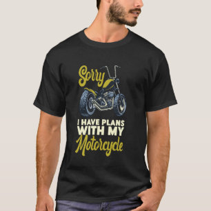 Camiseta Motociclista Clássico Desculpe Tenho Planos Com M