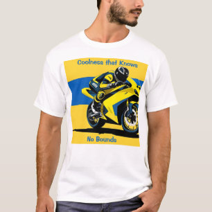 Camiseta Motociclista de Corrida em Ação