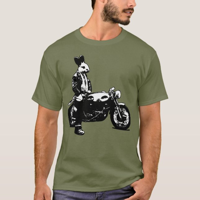 Camiseta Motociclista do coelho (Frente)