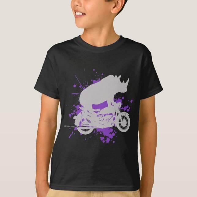 Camiseta Motociclista do rinoceronte (Frente)