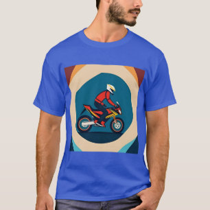 Camiseta Motociclista Elegante Pilotando uma Moto Retrô