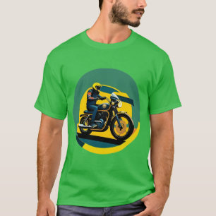 Camiseta Motociclista em Estilo Retro Vibrante