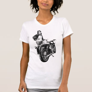 Camiseta motociclista feminina
