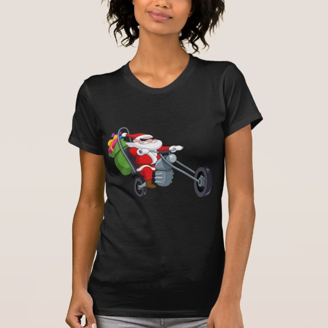 Camiseta motociclista santa claus (Frente)