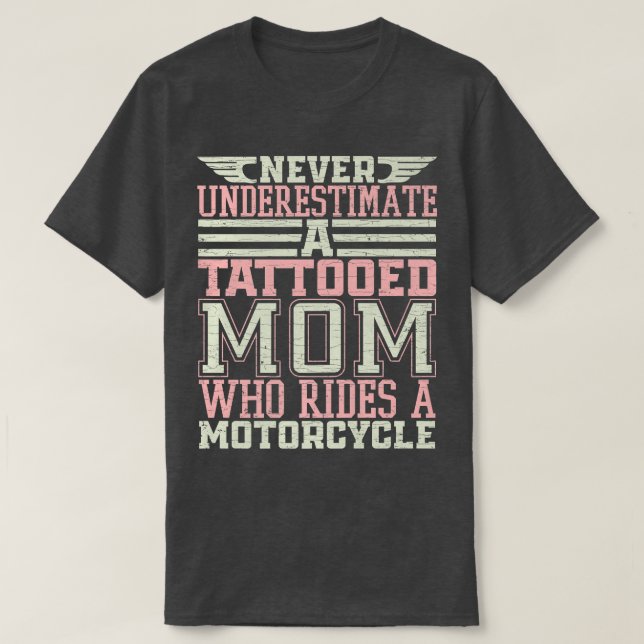 Camiseta Motociclista Tatuada Mãe (Frente do Design)