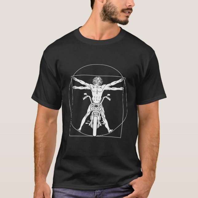 Camiseta Motociclista Vitruviana Leonardo Da Vinc (Frente)
