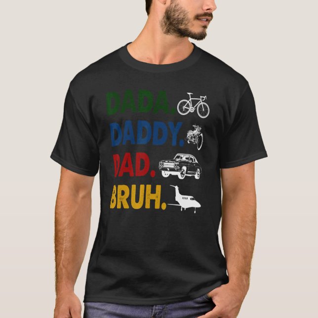 Camiseta Motociclo de Dia de os pais Bruh com Pai Pai Retro (Frente)