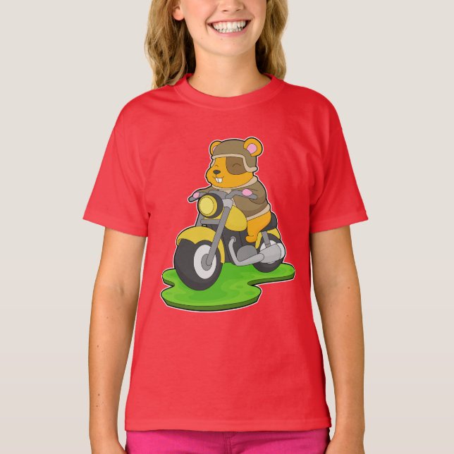 Camiseta Motociclo de Hamster (Frente)