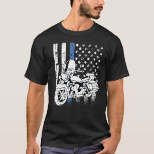 Camiseta Motociclo de linha azul fina