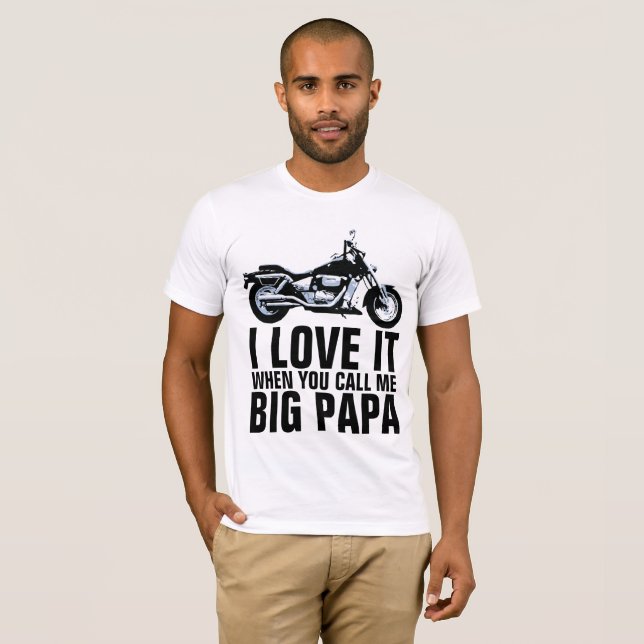 CAMISETA MOTOCICLO DE PAPA ENGRAÇADO MENS T-SHIRTS (Frente Completa)