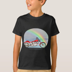 Camiseta Motociclo e arco-íris