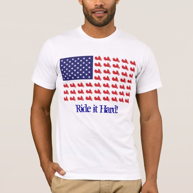 Camiseta Motociclo Goldwing Patriótico (Frente)