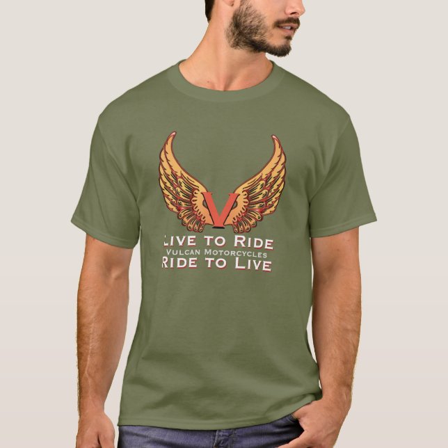 Camiseta Motociclo vulcano - Viver de bicicleta para passea (Frente)