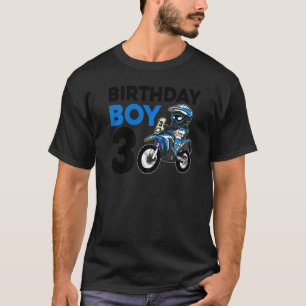 Camiseta Motocross 3rd 3 Year Old Dirt Bike Festa de aniver