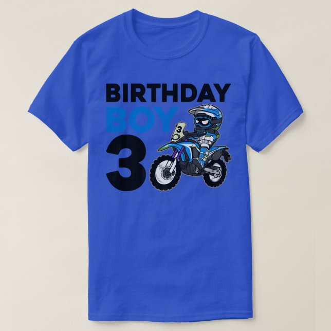 Camiseta Motocross 3rd Gift 3 Year Old Dirt Bike Aniversári (Frente do Design)