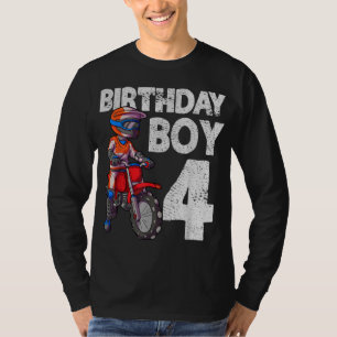 Camiseta Motocross 4th Birday Kids MX 4 anos Bik Dirt