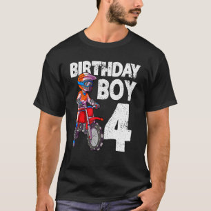 Camiseta Motocross 4th Birday Kids Mx 4 anos Bik Dirt