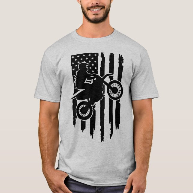 Camiseta Motocross American Flag (Frente)