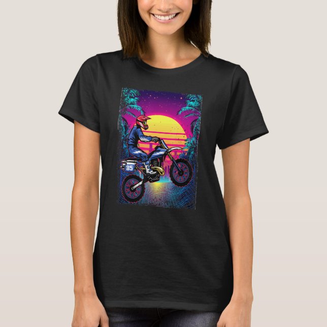 Camiseta Motocross Bike Retro Dirt Biker Road Motorcycle 90 (Frente)
