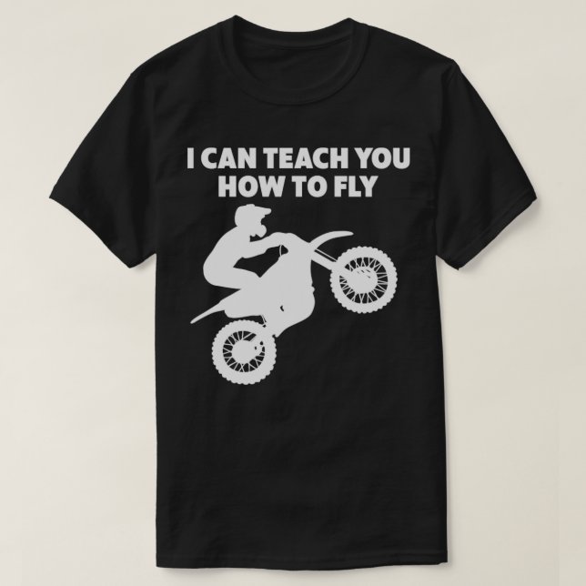 Camiseta Motocross Biker Dirt Bike Motorbike Pode ensinar v (Frente do Design)