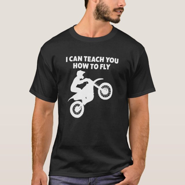 Camiseta Motocross Biker Dirt Bike Pode Ensinar Você (Frente)