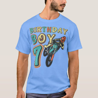 Camiseta Motocross Dirt Bike Kids 7 Years Old Birthday Part