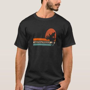 Camiseta Motocross Dirt Bike Rider Retro Rainbow