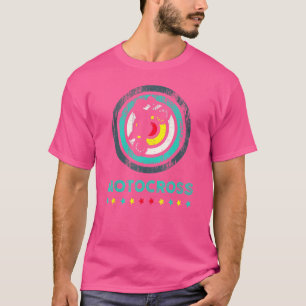 Camiseta Motocross Dirt Bike Rider Vintage Rainbow Motorcyc