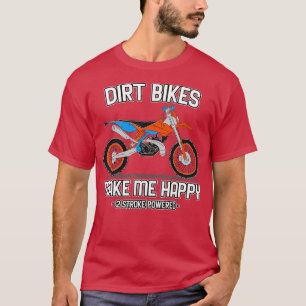 Camiseta Motocross Dirt Bikes Faz-Me Feliz 2 Traços