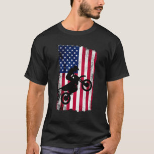 Camiseta Motocross Estados Unidos Flag Jumping Bike America