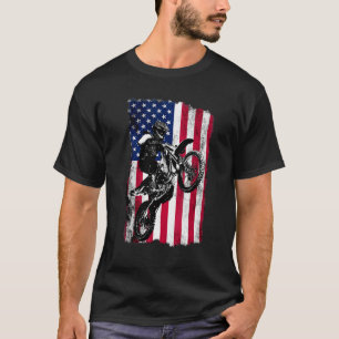 Camiseta Motocross Estados Unidos Flag Jumping Bike America