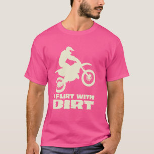 Camiseta Motocross Eu Flerto Com Dirt Homens Mulheres Adole