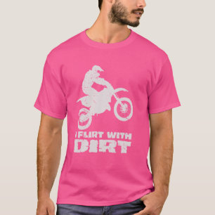 Camiseta Motocross Eu Flerto Com Dirt Homens Mulheres Adole