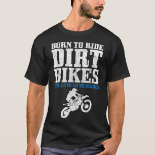Camiseta Motocross Forçado A Ir Para A Escola Engraçado MX