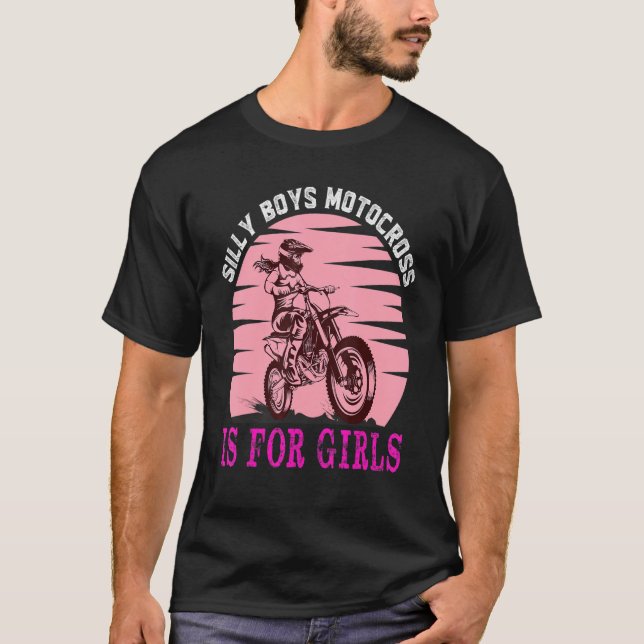 Camiseta Motocross Girl da Corrida Motocross de bicicleta D (Frente)