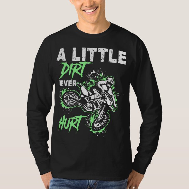 Camiseta Motocross Mens Boys, Motocross, moto verde (Frente)