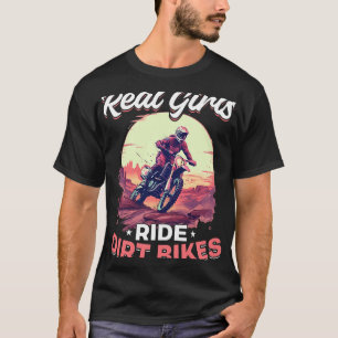 Camiseta Motocross Mulher Real Raparigas cavalgam Dirt Bike