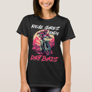 Camiseta Motocross Mulher Real Raparigas cavalgam Dirt Bike