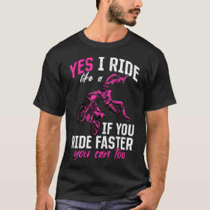 Camiseta Motocross Mulher Sim Eu Ando Como Uma Rapariga