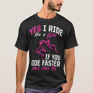 Camiseta Motocross Mulher Sim Eu Ando Como Uma Rapariga
