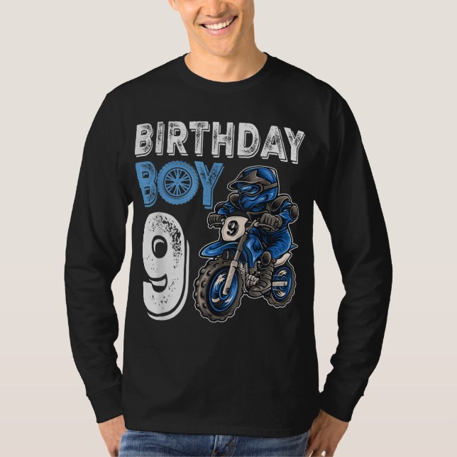 Camiseta Motocross MX 9th Gift, 9 anos Bike Birthda (Frente)
