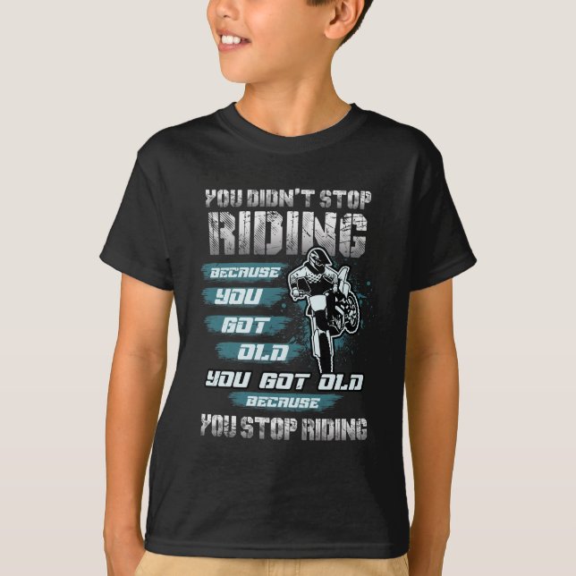 Camiseta Motocross não parou de andar de bicicleta de saia (Frente)