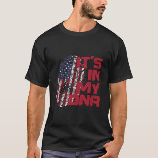 Camiseta Motocross No Dna Impressão Digital Patriota Americ