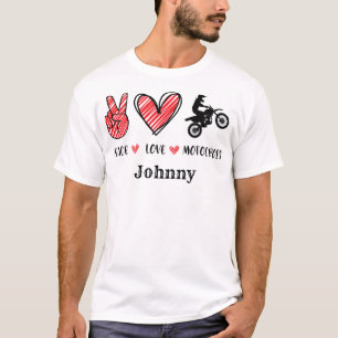 Camiseta MOTOCROSS Peace Love Personalizado