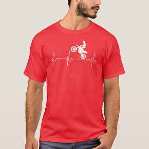 Camiseta Motocross Racer Dirt Biker Heartbeat