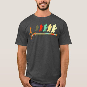 Camiseta Motocross Retro Motocross Heartbeat para Homens